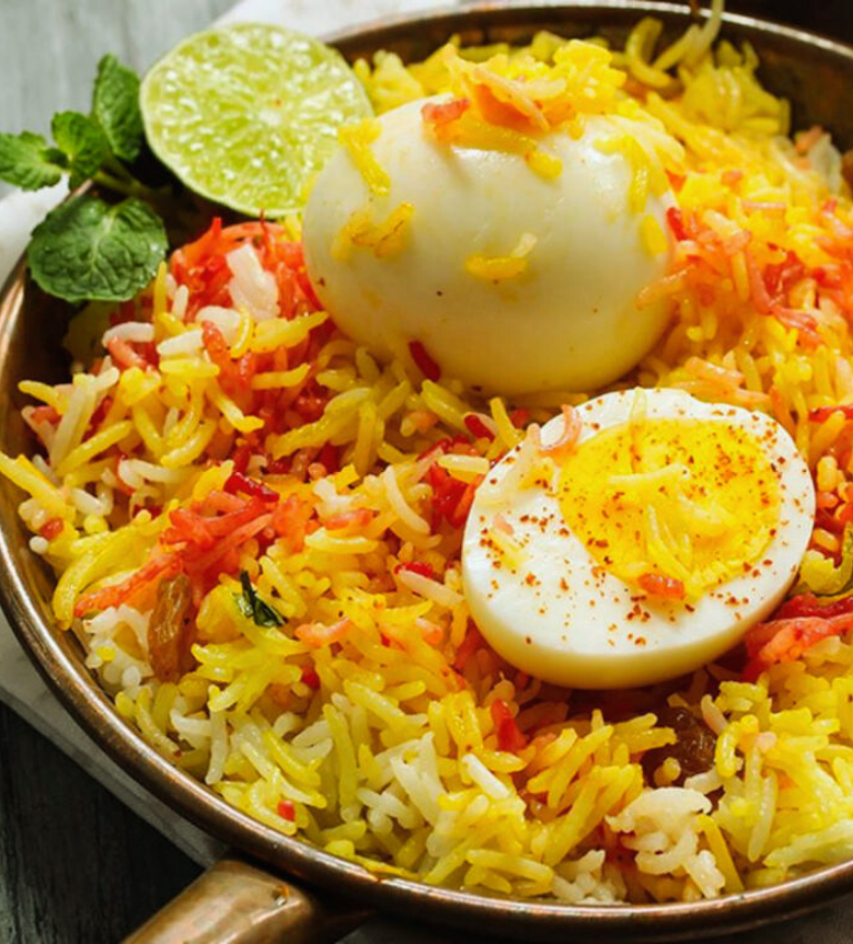 “Simple and tasty Egg Biryani recipe made with long-grain rice”