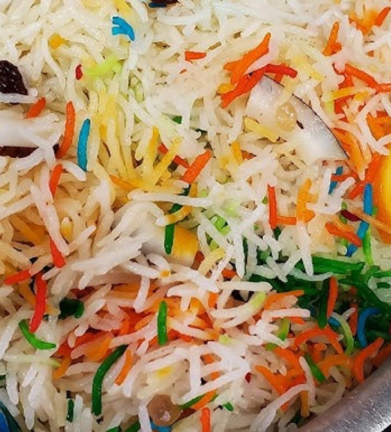 Sweet Sella Rice Recipe with dry fruits and colors